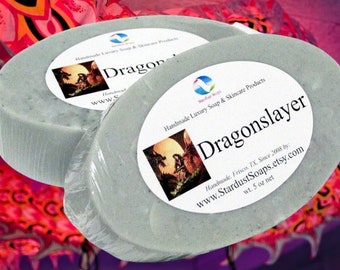 Dragonslayer handgemaakte zeep wt. 5 oz. netreinigende gezichts-, hand- en lichaamsreep, aromatisch, mannelijk| Schoon spoelen | 5 oz-reep