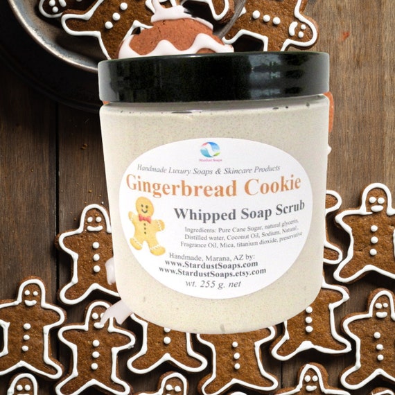 Gingerbread Cookie whipped soap scrub | Natural Soap | soft lather | Handmade in USA | exfoliates | moisturizing | Gift for Her | Gift 4 him