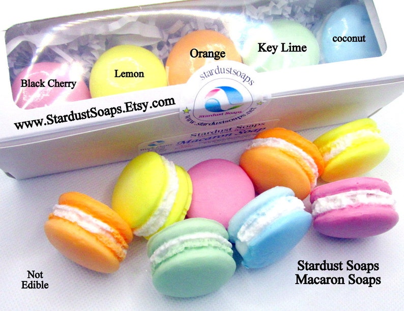Macaron Soaps Set / Handmade Soap Gift Set / Birthday Gift/ Surprise Gift/ Guest Soaps / Holiday Soaps image 3