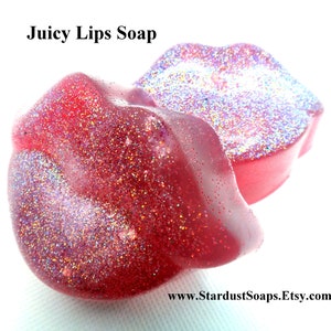 Juicy Lips Soap handcrafted, gift soap, hands and body soap, novelty soap, gift for her, gift for him, fun soap, wt. 3 oz net image 3