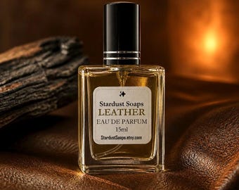 Leather Eau de Parfum Spray | Men's Leather Cologne | 15ml Glass Bottle | Handmade Cologne | Gift for Him | Western Fragrance