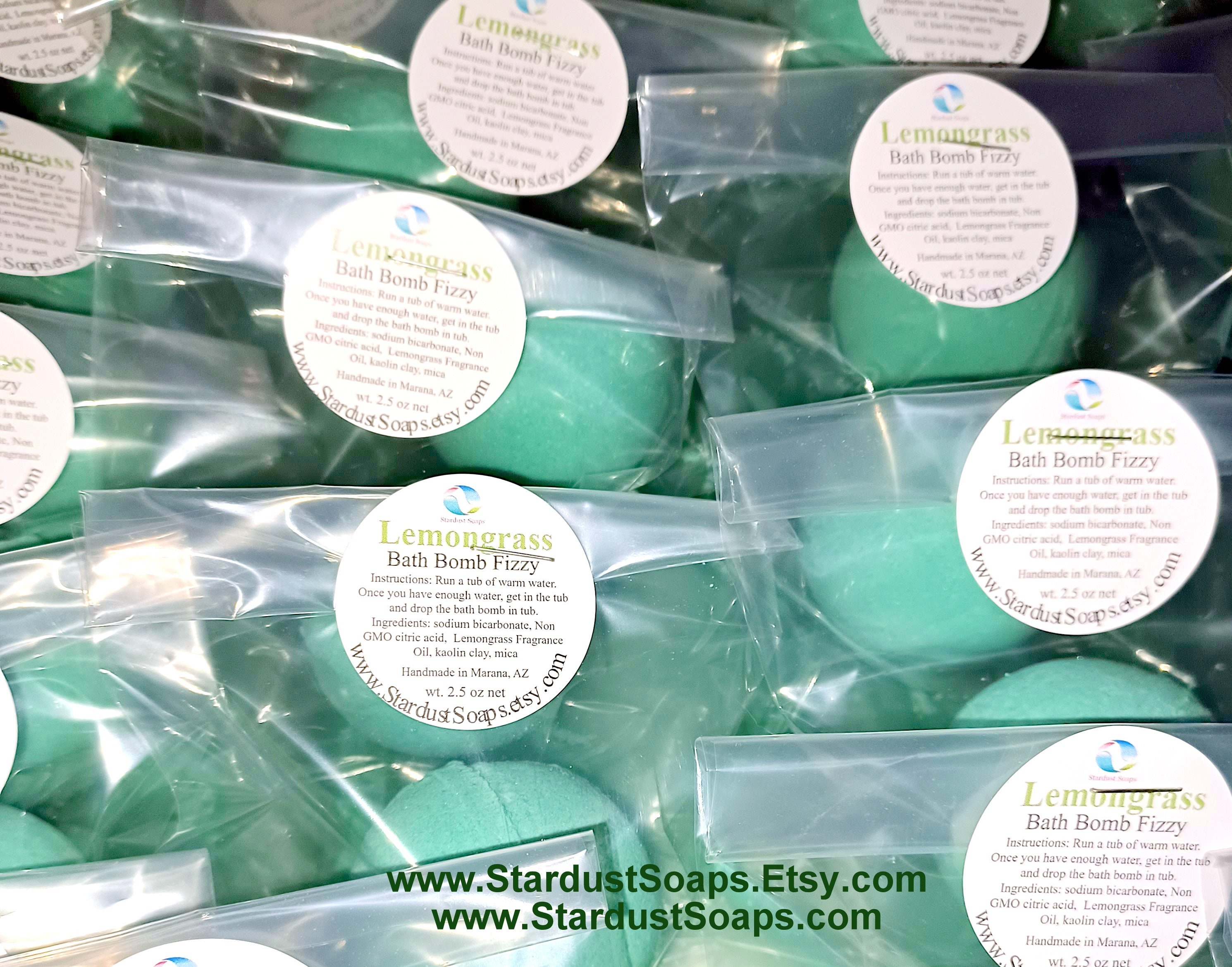 Lemongrass Bath Bomb Exfoliating Soothing Aromatic NO Etsy