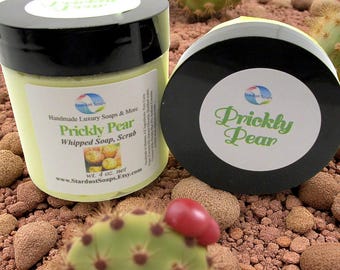 Prickly Pear Whipped Sugar Scrub | Exfoliating Body Scrub & Moisturizing Polish | Handmade Spa Scrub 4oz