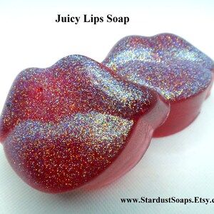 Juicy Lips Soap handcrafted, gift soap, hands and body soap, novelty soap, gift for her, gift for him, fun soap, wt. 3 oz net image 2