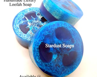 Aqua Spa Loofah Soap - Handmade, Natural Bar Soap, nice lather, exfoliation, moisturizing, refreshingly clean, large wt. 5 oz. best seller