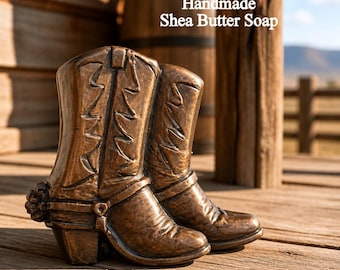 Leather & Spurs Handmade Shea Butter Soap | Western Cowboy Soap | Masculine Artisan Bath Bar | Gift for Him | Handmade in USA