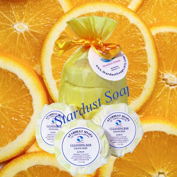 Lemon Trio Bar Soap set of 3/homemade soaps, moisturizing soaps. lemon fresh/ all skin types soap, gift soaps