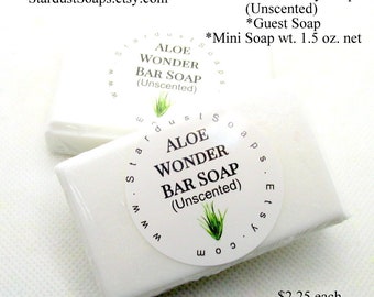 Aloe Wonder Handmade Luxury Guest Soap, mini soap, travel size soap, gift soap wt. 1.5 oz net