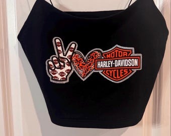 Cropped tank thin straps/T-shirt with logo