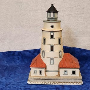Chicago Harbor Light Lighthouse Georgia Light Up Lighthouse by Geo Z Lefton Home Décor, Lighthouse Nautical Home Décor, Gift for Christmas