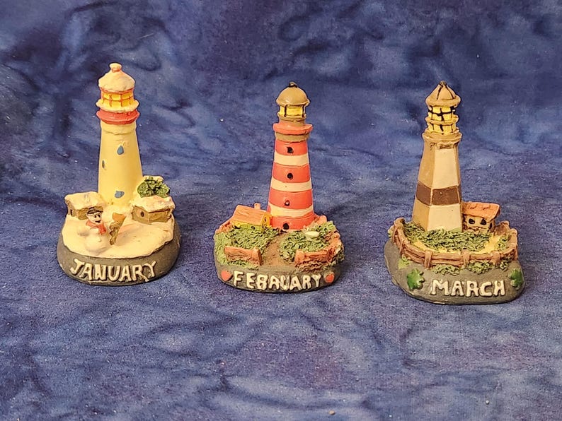 Lighthouse Mini Merch Miniature Lighthouses With Cottages and Other Items Pick Your Month ...