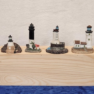 Miniature Lighthouses Set of 4 Nautical Home Décor, Gift for Lighthouse Lovers, Nautical Home Décor, Lighthouse Under 3 inches Décor
