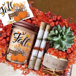 Fall Birthday Gift Box Autumn Spa Set, Hello Fall Gift, Autumn, Happy Birthday Gift Box, Fall birthday, gift for mom gift for sister 画像 1