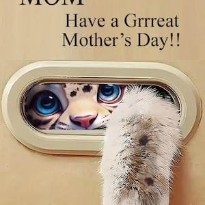 Mother&#39;s Day card, 3d, best mom gift, cat mom, Funny Crazy Cat, Kitty, Kitten, Feline Gift for Crazy Cat Mom, Mother&#39;s day