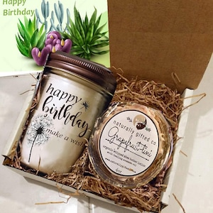 Customizable Birthday Candle Set with Succulent, Bath Bomb, and Salt Tubes image 10