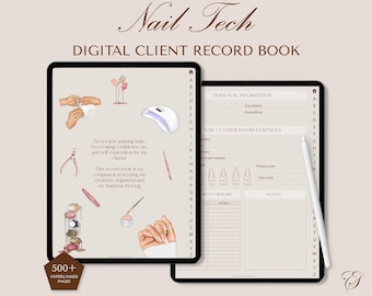 Digital Client Record Book for Nail Technicians | Digital Planner for Nail Techs | Goodnotes planner