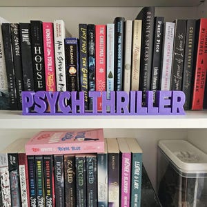 Psychological Thriller Sign, Psychological Plaque, Book Trope Sign, Book Genre Sign, Reading Sign, Shelf Sign, Shelf Decor, Bookish Decor