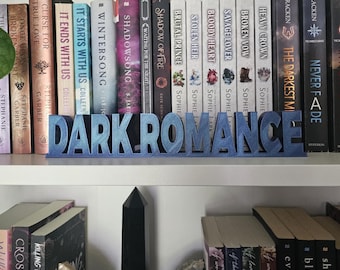Dark Romance Sign, Dark Romance Plaque, Book Trope Sign, Book Genre Sign, Reading Sign, Shelf Sign, Shelf Decor, Bookish Decor