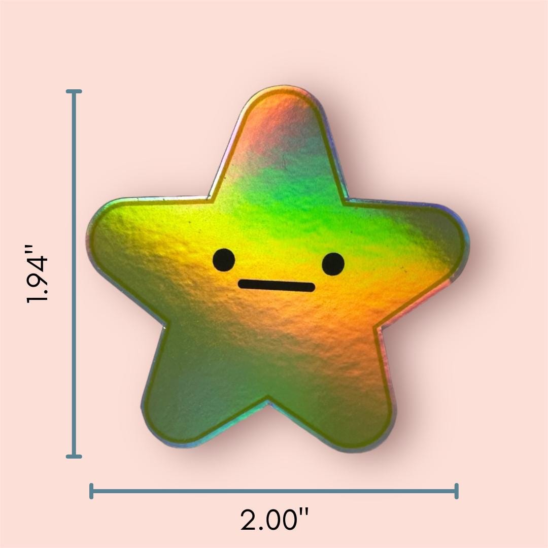Virtual Star Sticker Holographic Star Sticker // Cute Sticker // Funny Sticker - Etsy