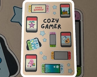 Cozy Gamer Sticker Sheet / Gamer / Cozy Games / Cute Sticker Sheet