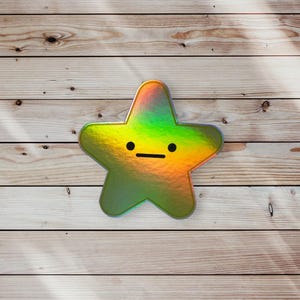 Pegatina holográfica de estrella // Pegatina bonita // Pegatina divertida