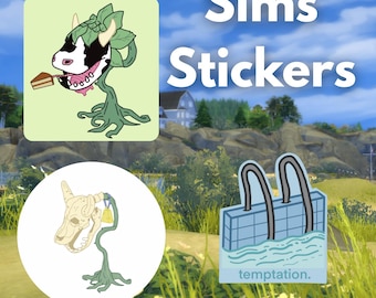 Sims Stickers // Sims 4 Merch // Cowplant // Simmer Gift Ideas // Sticker Pack // Cozy Gamer