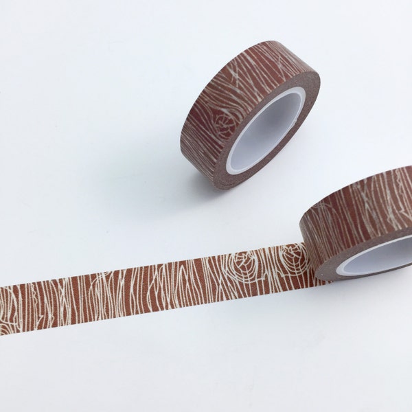 Wood Grain Decorative Tape • Woodgrain Washi Tape • Craft Supply • Woodsy Masking Tape