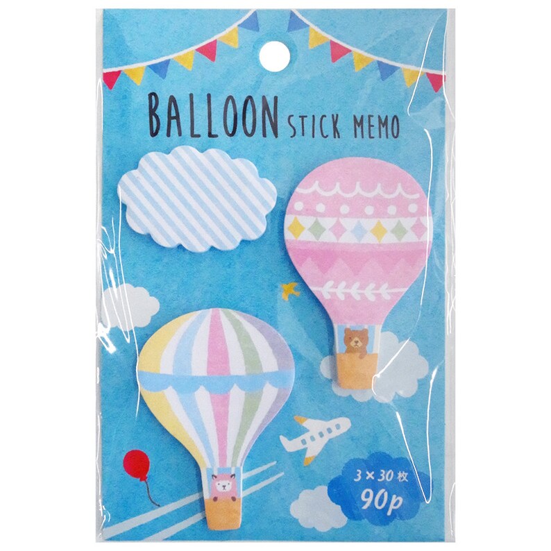 Hot Air Balloon Adhesive Tabs Clouds Paper Sticky Notes Etsy