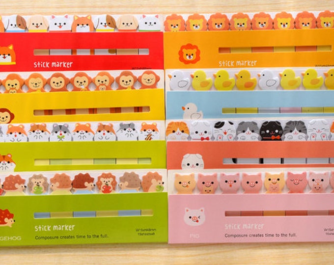 Animal Sticky Notes Animal Adhesive Tabs Post It Notes Index Tabs