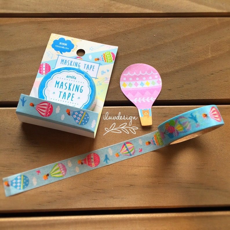 Hot Air Balloon Adhesive Tabs Clouds Paper Sticky Notes Etsy