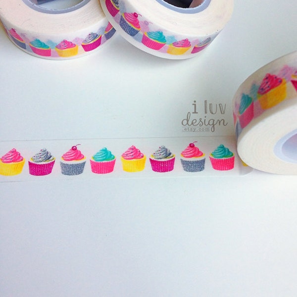 Cupcakes Washi Tape (Decorative Tape) Baby Shower • Craft Supply • DIY • Embellishment • Card Making • Decorating • Paper Crafting (SC9543)