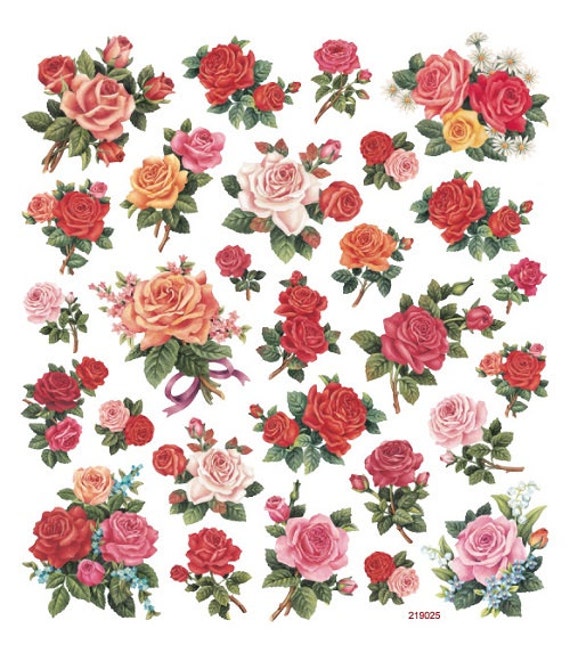 classic roses stickers rose