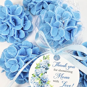 Hydrangea Soap Favors, Bridal Shower Soap Gift For wedding Guest Favors Wedding Gifts For Guests, Blue Party Favors Hydrangea Flowers Blue.