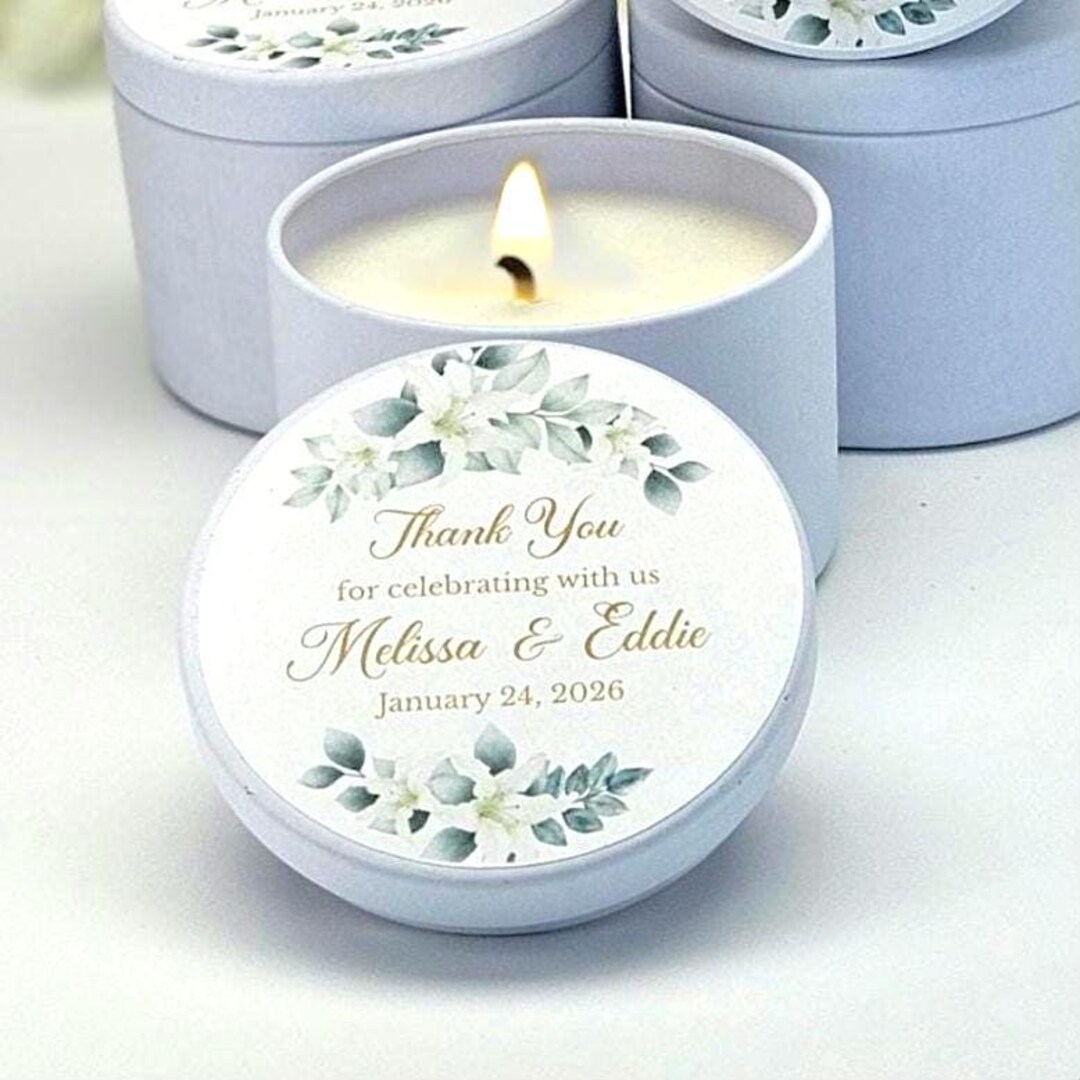 Bridal Shower Candle Favors – Personalized Floral Soy Candle Tins ...