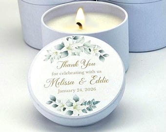 Velas de recuerdo para despedida de soltera: latas de velas de soja florales personalizadas, regalos personalizados para damas de honor, recuerdos de fiesta para despedidas de soltera. Juego de 10