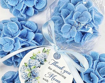 Hydrangea Soap Favors: Handmade Floral Wedding Guest Gifts, Something Blue Before I Do.