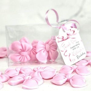 Handmade Bow Soap Favors: Pink Bow Theme Party Gift Box