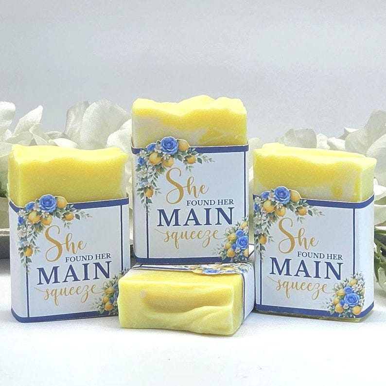 Hydrangea and Lemon Bridal Shower Soap Favors | She Found Her Main ...