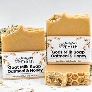 Milk & Honey Goat Milk Soap for Dry Sensitive Skin Handmade Natural Moisturizing Face Body Cleanser Soap For Eczema Soap Gentle Bar Oatmeal
