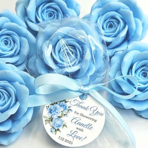 Baby Shower favor bridal shower favors wedding favors shower favor blue birthday party favor baby shower decor Dusty Blue Rose Soap Blue Fav
