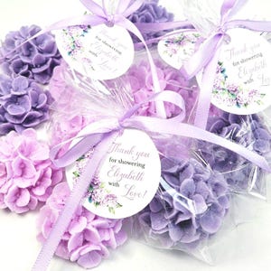 Hydrangea Soap Favors: Purple Floral Guest Gifts, Handmade Personalized Soaps for Weddings, Bridal Showers, Baby Showers, Bridesmaids.