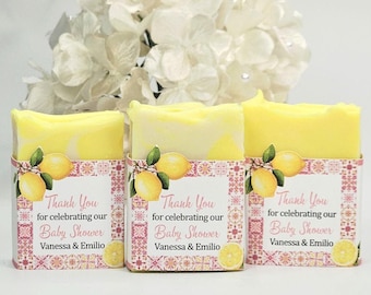 Lemonade Favors, Lemon Mediterranean, Italian Baby Shower, Soap Party Favors, Italy Wedding Favors, Lemon Summer, Lemon Soap Favors.