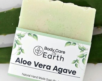 Aloe Vera Agave Soap – Natural Handmade Soap for Hydrating Soothing Skin – Gentle Face Body Cleanser with Organic Oils soap For Men or Women