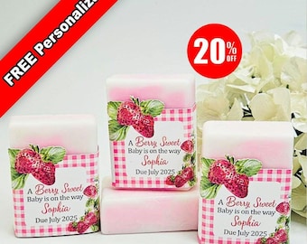 Strawberry Soap A Berry Sweet Baby Shower Soap Favors For Bridal Shower Soap Favors Thank you Berry Much Baby Shower Gift For Guests Favors