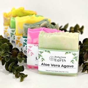 Organic Bar Soap Natural Skincare Oatmeal Honey Soap Goat Milk Soap Cold Process Soap Bar Rose & Jasmin Soap Bar Handmade Natural Soap Face