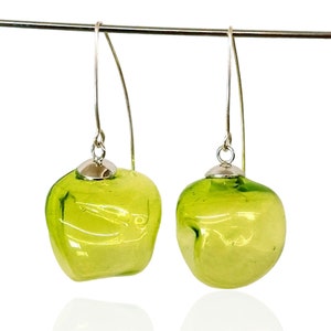 Exquisite Handmade Green Dangle Glass Earrings - Organic Jewelry - Gift for Her