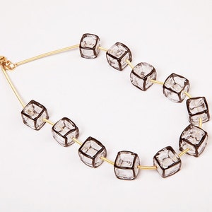 Geometric Cubes Necklace - Contemporary Minimalist Jewelry for the Artistic Fashionista