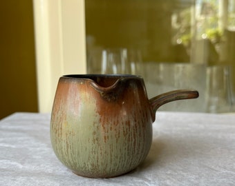 Gunnar Nylund Rörstrand Sweden Brown Glaze Creamer 1950&#39;s Handmade Unique