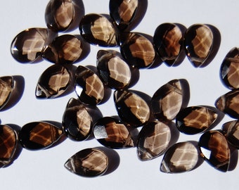 7x11mm To 17x12mm Beer Quartz Faceted Pear Briolette Beads Beer Quartz Beads 40 Pieces Approx 8 Inch Strand
