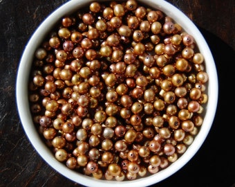 Perlas de agua dulce color bronce: perlas de patata de 6-6,5 mm, suministros para la fabricación de joyas (25 unidades sueltas)